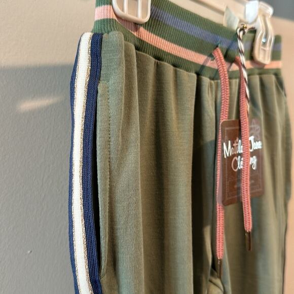 Matilda Jane size 4 Norah Green Striped Panel Jogger - Picture 4 of 12